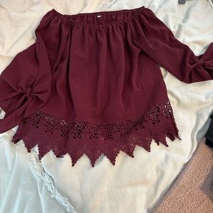 Maroon top